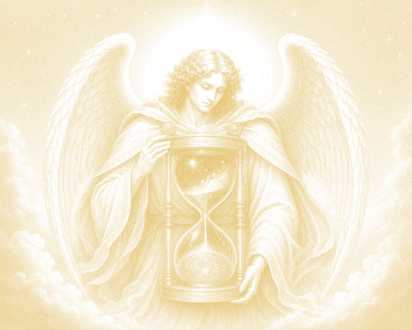 Archangel Raziel, keeper of the hourglass
